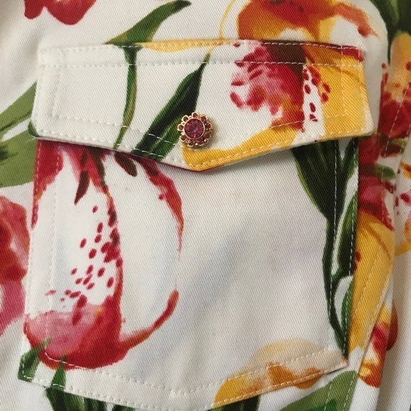 St John Sports Marie Gray Floral Tropical Jacket - Picture 4 of 14